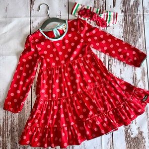 NWOT Matilda Jane Holiday Girls Dress and Headband